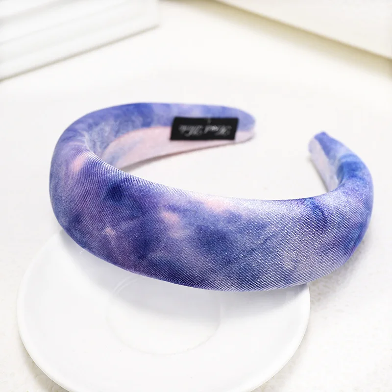 DUOJIAOYAN новая зимняя 3 цвета Модная повязка для волос Tie-dye бархатный спонж повязка для женщин