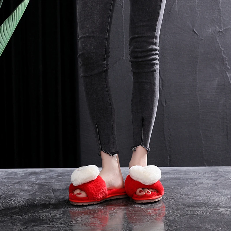 SWQZVT 2020 Women house slippers shoes open toe bedroom floor slippers for women love non-slip pink indoor winter shoes ladies (5)