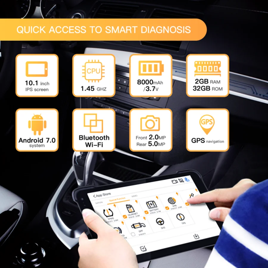 Humzor NexzDAS Pro ND306 Bluetooth 10 дюймов планшет полная система диагностики OBD2 сканер с IMMO/ABS/EPB/SAS/DPF/сбросом масла