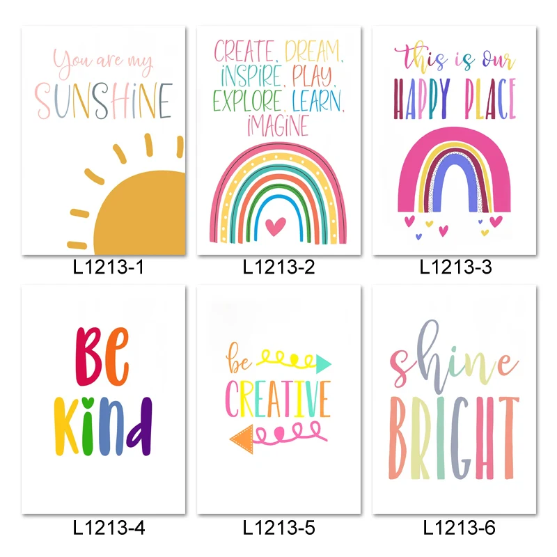 Create Dream Inspire Canvas Poster Nursery Quote Wall Art Print Painting Nordic Picture Kids Bedroom Decor You Art My Sunshine