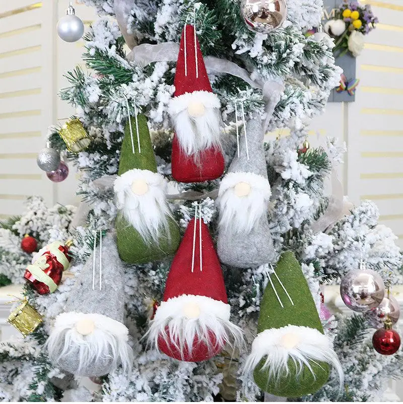 Faceless Doll Christmas White Beard Christmas Elf Doll New Year Dinner Party Christmas Decorations Home Festival Decoration