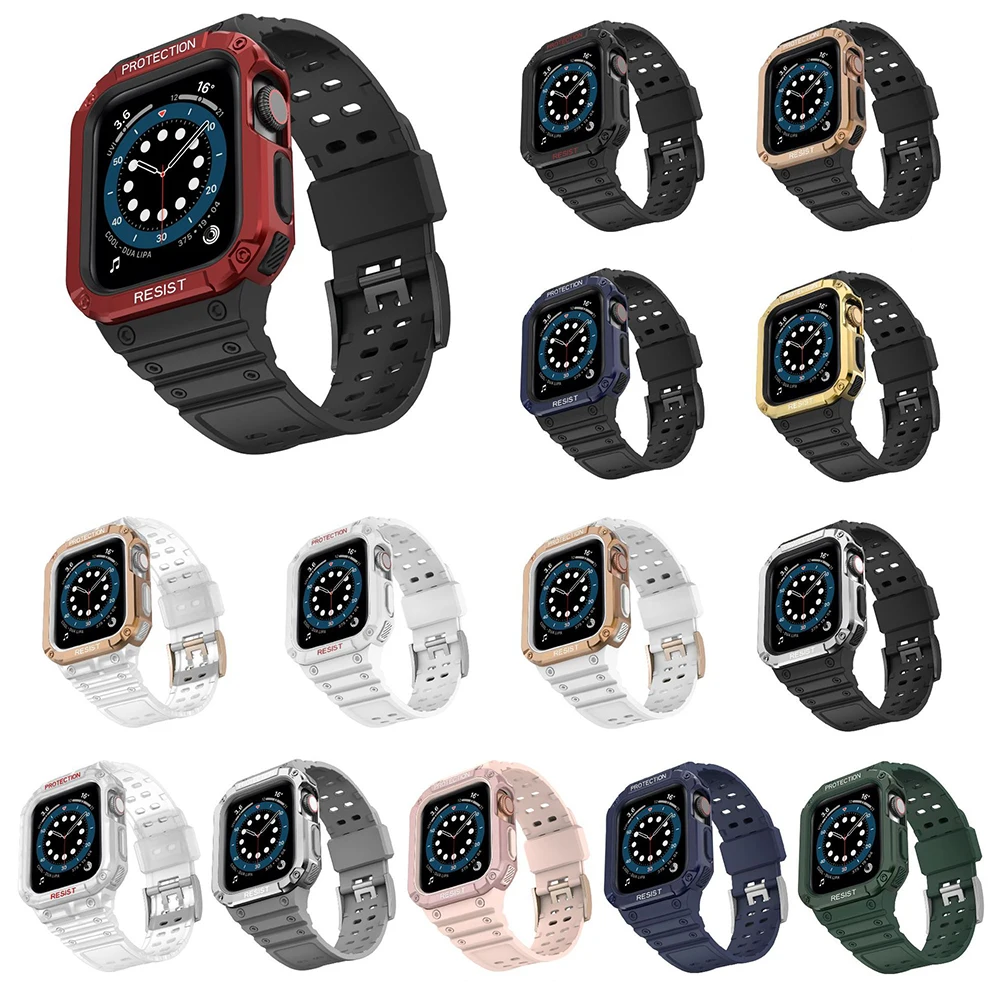 

Ремешок с полной защитой для Apple Watch Band 44 мм 45 мм 41 мм 40 мм 42 мм 38 мм, браслет для iWatch Series 8 7 SE 6 5 4 3
