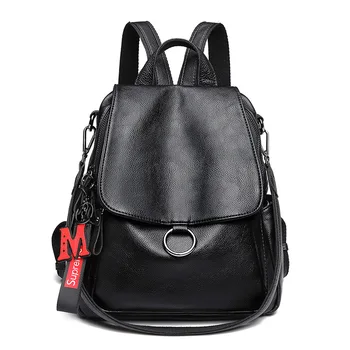 

Fashion Backpacks Female Brand Genuine Leather Women's Backpack Large Capacity School Bag for Girls Leisure Luxury Shoulder Bags