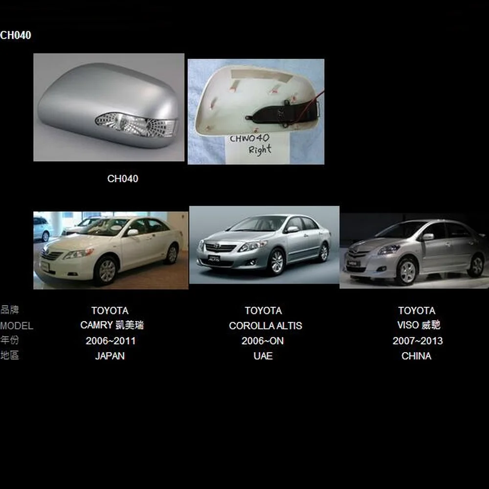Светодиодный зеркало заднего вида с крышкой чехол для Toyota Camry Япония Corolla Altis ОАЭ и