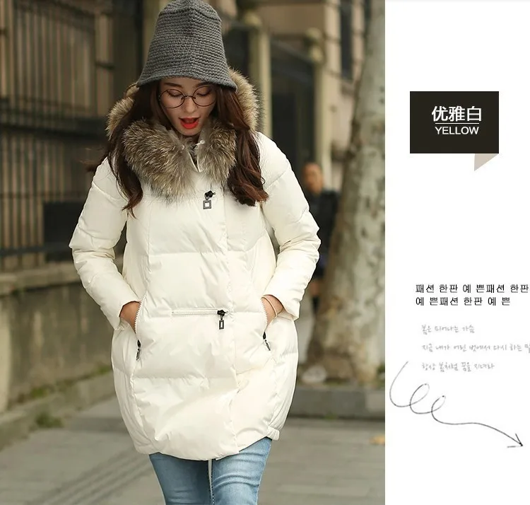 Fashion Loose Medium Long Thick Warm Casual Down Coat Winter Jacket Women Coat Casaco Feminino Abrigos y Chaquetas Fur Parka L01 puffer coat with hood