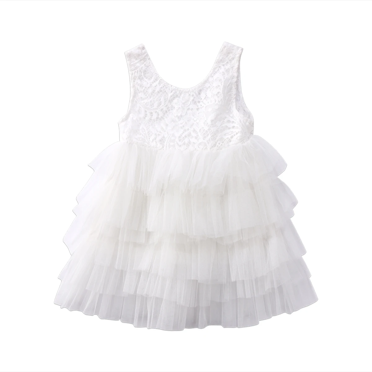 Kid Baby Girl Tulle Formal Dress Party Pageant Gown Bridesmaid Sundress Lace Backless Dresses Clothes 12M-5T | Детская одежда и