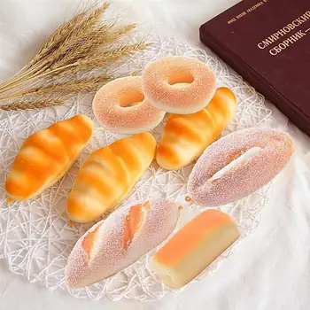 

1 Set 7Pcs Slow Rebound Bread Model Creative Cake Models Photographing Props for Baking Scenario Artificial Cake Decoration