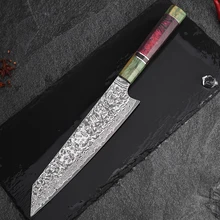 Шеф-повара Gyuto ножи накири 67 слой VG10 японский Дамасская сталь 8 дюймов дамасский кухонный нож прочная деревянная дамасский нож повара