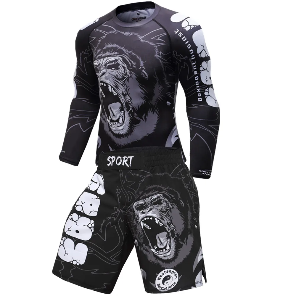 4 4 pieces / set of men's track suits sportswear gym fitness compression clothing running jogging sportswear sports fitness pants - Цвет: 4