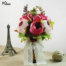 Подружки невесты белые розы букет Свадебный букет шелковые розы цветы Свадебные букеты свадебный букет, домашнее украшение