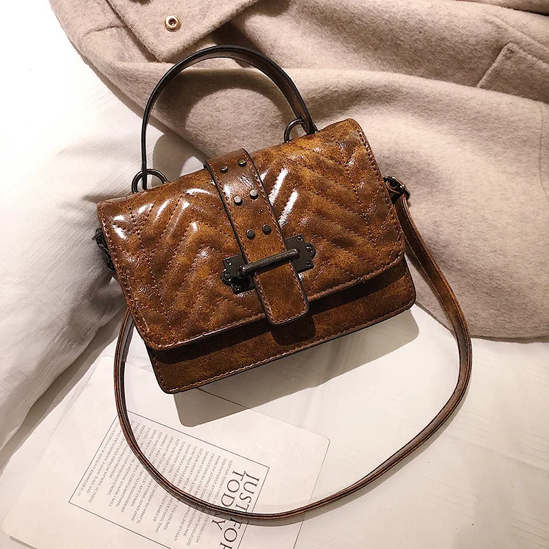 

Fashion Retro Quality PU Leather Handbags Women Messenger Crossbody Bags Lingge Designer Ladies Shoulder bags purses Female 2019