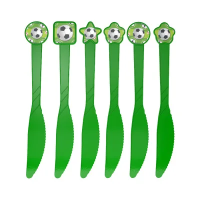 6pcs Knife Мира Футбол вечерние набор одноразовой посуды Baby Shower одноразовая посуда набор питания для мальчиков любимые День рождения - Цвет: 6pcs Knife