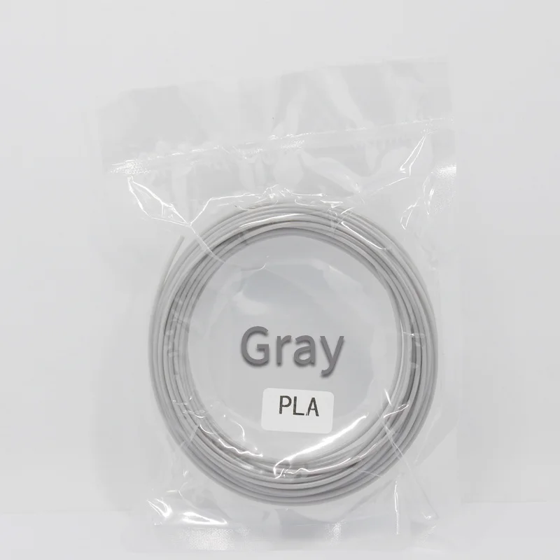 Grey Пластик для 3D ручки 10 метров PlA 1,75 мм 3d Принтер Нити печатные материалы экструдер аксессуары Запчасти прозрачный белый дерево - Цвет: Grey