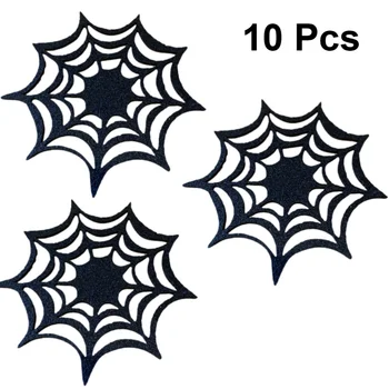 

10pcs Coasters Heat Insulation Spider Web Decorative Cup Mat Placemat Cup Holder Halloween Supplies Coasters Bowl Pad