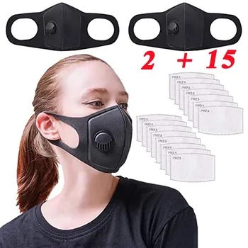 

Dustproof Windproof Foggy Haze maskerers With Maske Gasket Face Cover Masken Scarf For Men Women Adult Outdoor 2PCS +15 Filter
