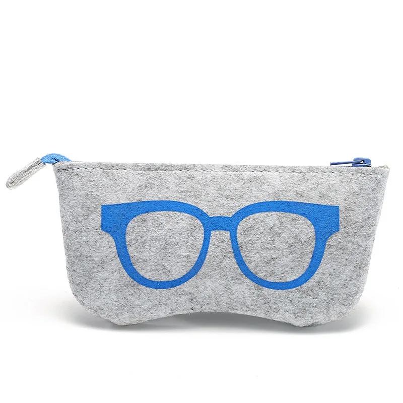 Горячая унисекс молния глаз очки коробка сумка для очков кошелек чехол для хранения Защитная сумка модные войлочные очки аксессуары - Цвет: Blue