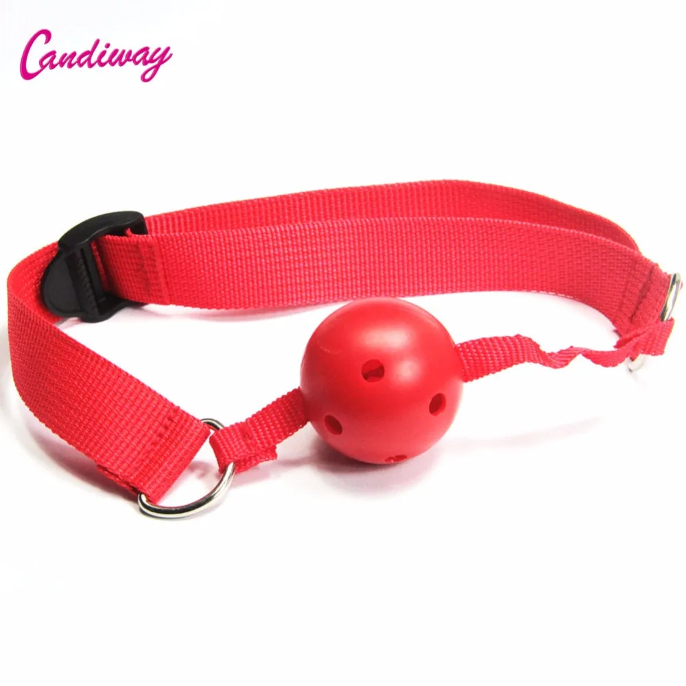 Candiway Adjustable Fetish Nylon Strap Hollow Mouth Ball Oral Gag BDSM Bondage Restraint Adult Sex Toys For Couple Sex Shop