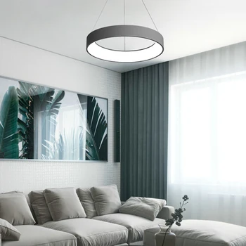 

New Design Modern Pendent Lamp Round Aluminum Led Pendant Light for Living Room 90V-260v Crystal Hanging Lights Circle Light