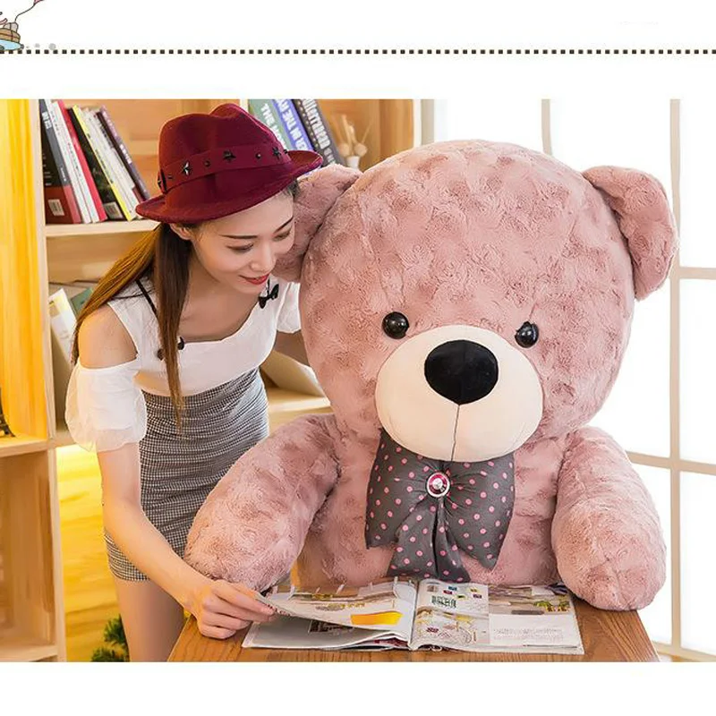 Огромный плюшевый медведь плюшевые игрушки мягкие медведи игрушка галстук с цветочным принтом подарки куклы TED с галстуком Kawaii Плюшевые мишки плюшевый мишка DJD08