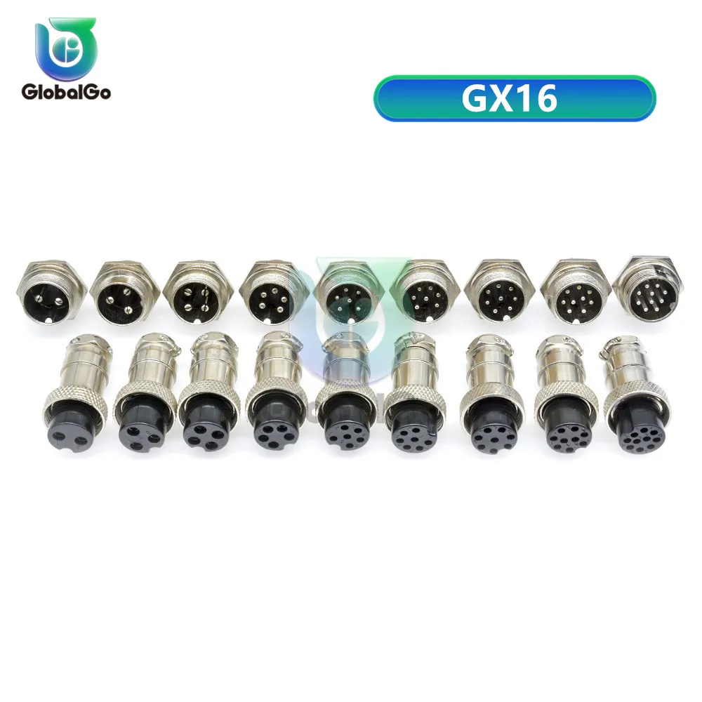 1 комплект GX16 GX12 2/3/4/5/6/7/8/9/10 штифтов мужской и женский 12 мм 16 мм Комплект фильтров с круговой авиации разъем провода Панель разъем Пылезащитный колпак - Цвет: GX16 16mm