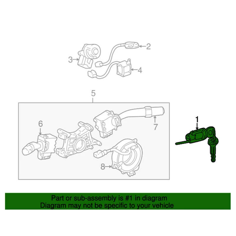 Замок зажигания цилиндр замка с ключи для Toyota 4runner Tacoma 1995-2004 69057-12340