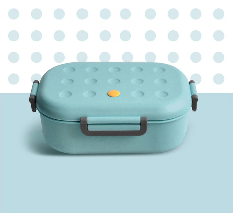 Здоровая Детская школьная силиконовая коробка для ленча крышка Bento Ланчбокс микроволновая печь контейнеры для еды с отделениями 1000 мл - Цвет: Синий