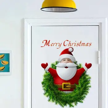 

1PCS Merry Christmas Stickers Wall Door Window Sticker Wterproof Santa Claus Wall Stickers Bedroom Home Decoration Accessories