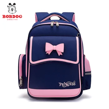 

Bobdog School Bags for Girls Bow Orthopedic Children Backpacks Zippers Kid School Bag Waterproof nylon