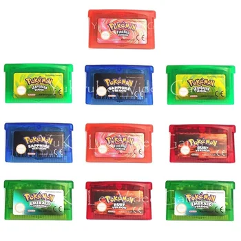 

Pokemon Series Video Game Cartridge Card for Nintendo GBA Series Consoles USA/ESP/FRA/GRE/ITA Language with Shiny Label