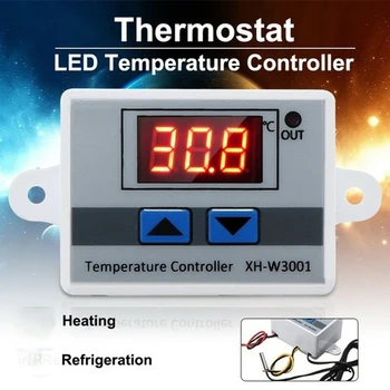 

Digital LED Temperature Controller Thermostat Control Switch XH-W3001 12/24 For Incubator Cooling Heating Switch