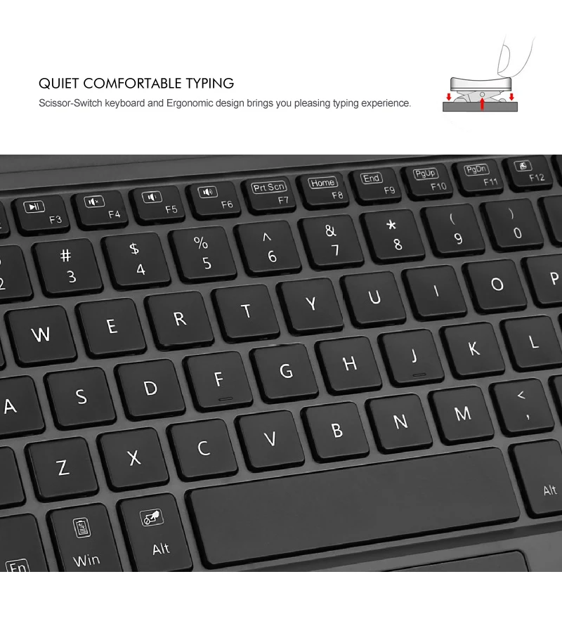 B.O.W Bluetooth беспроводная клавиатура для microsoft Surface go7, 750 аккумуляторная батарея+ 7 цветов с подсветкой+ трекпад+ тонкий дизайн