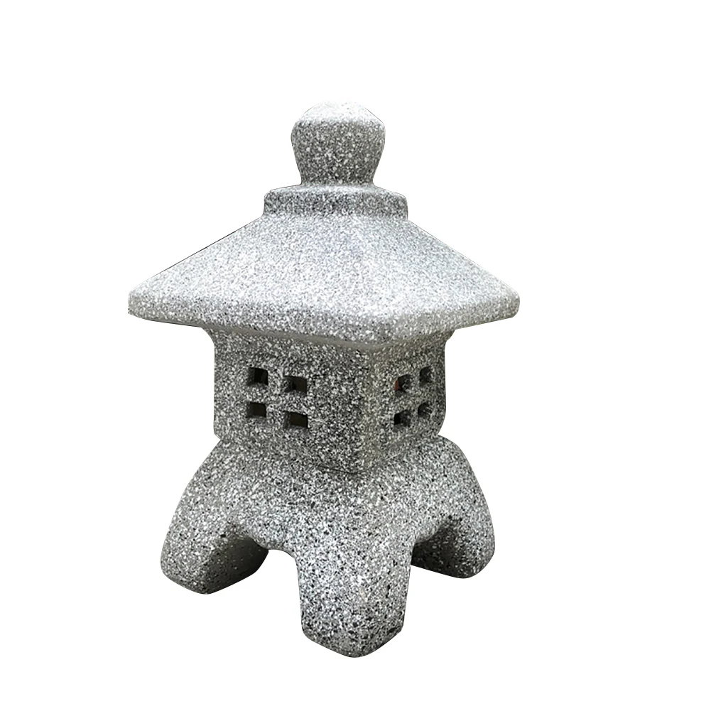 

Patio Free Standing Decorative Yard Crafts Garden Ornament Japanese Style Beacon Ceramic Candle Holder Home Pagoda Sculpture