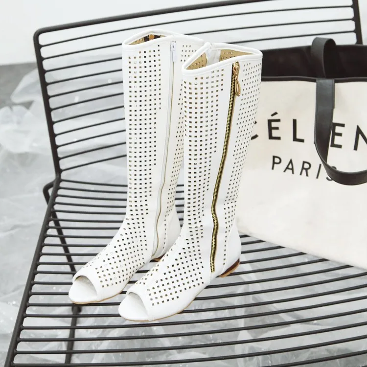 FXYCMMCQ 2021 European and American Fashion Knee-length Fish-toe Sandals Women's Sandals362-7