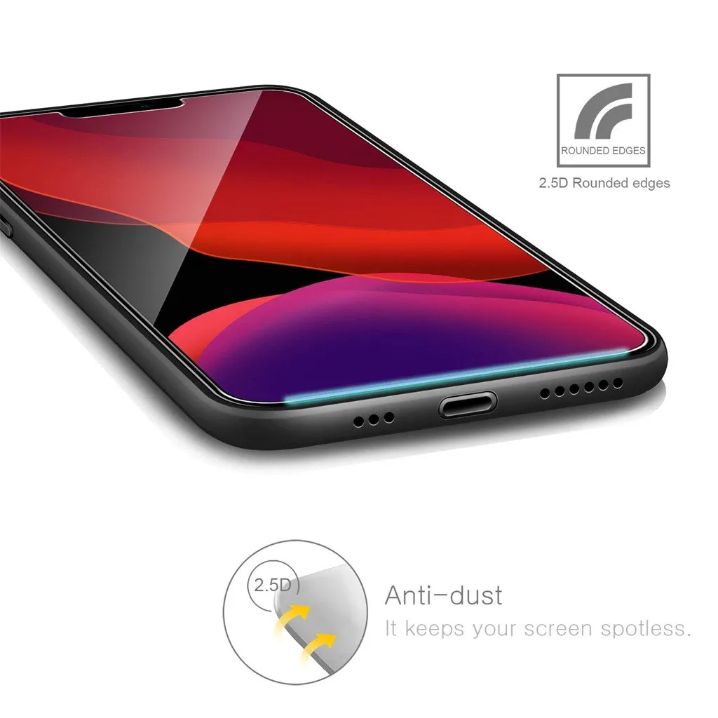 3 шт. полное покрытие Стекло на Iphone 11 6,1 дюймов 1/2/3 шт. Экран защитная пленка прозрачная Hd защитная пленка закаленное Стекло
