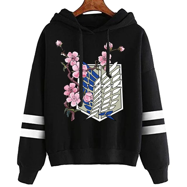 Anime Hoodie Attack on Titan Hoodied Long Sleeve Streetwear Harajuku Sweatshirt Men/Women Unisex Sport Hoody Oversized Tops TW.Black