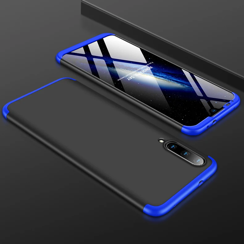 Чехол для xiaomi mi A3, Жесткий Чехол 3 в 1, матовый Защитный Гибридный чехол для xiaomi mi a3 mi a3 360, чехол для телефона - Цвет: Blue Black
