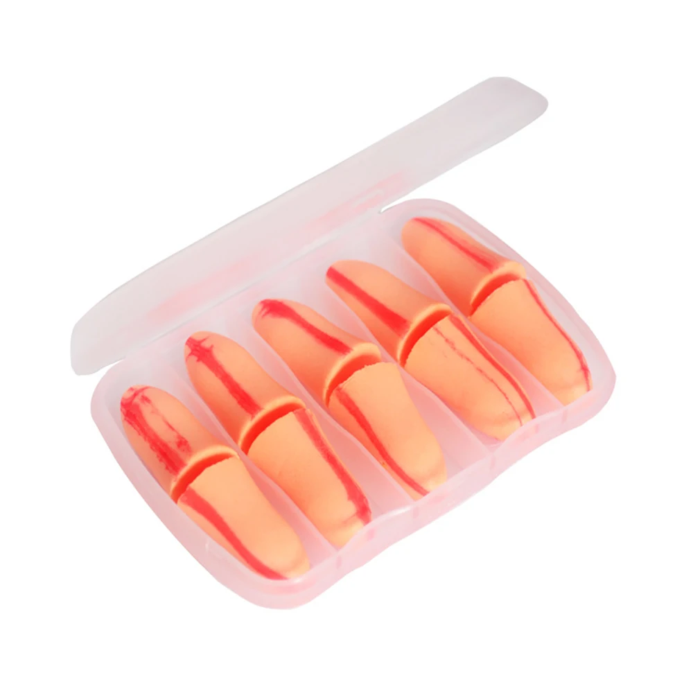 5 Pairs Soft Earplugs Uncorded Ear Plugs Noise Cancelling Ear Plugs Anti-Noise Ear Protectors with Storage Case