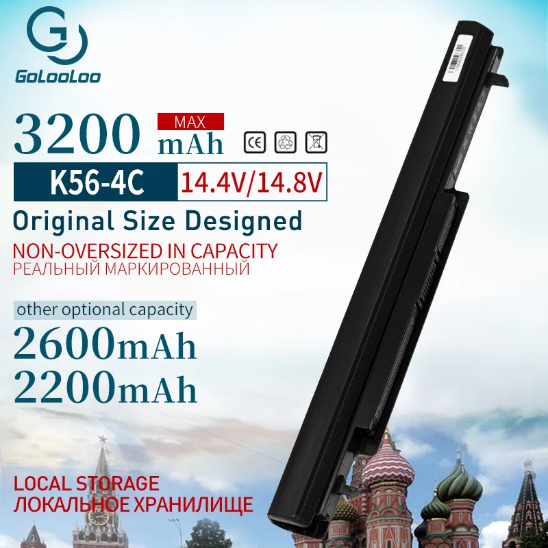 2200 мАч аккумулятор для ноутбука Asus A31-K56 A32-K56 A41-K56 A42-K56 A56CM A56V A46C A46CA K46 K56 A46C A46 A56 R505C R550C s56c