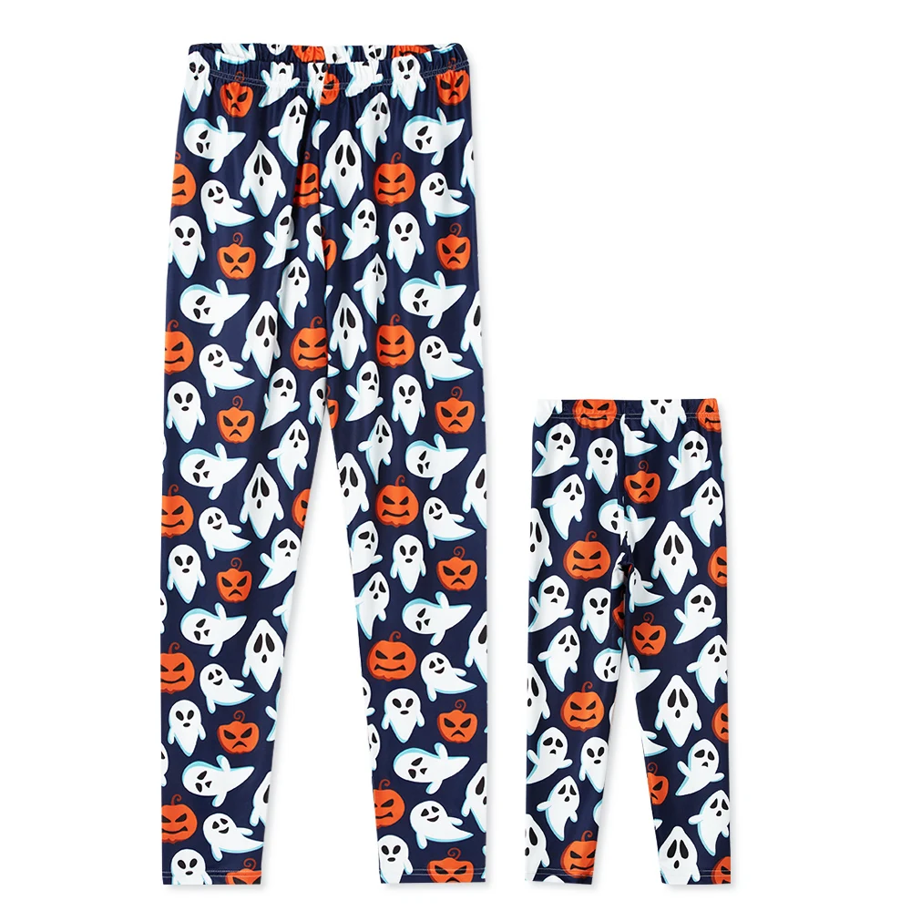 

Spring Summer and Autumn New Parent-child Casual Mother and My Halloween Print Matching Leggings Trousers Sweatpants