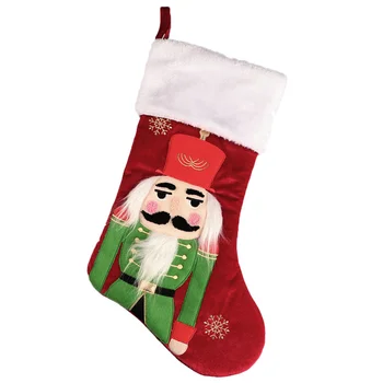 

1pc Christmas Stocking Candy Bag Festival Themed Durable Xmas Hanging Decor for Scene Layout Candy Gift Storage