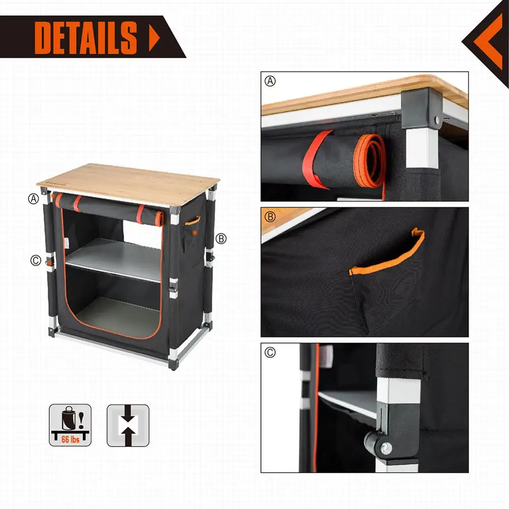 Kingcamp мгновенный Бамбуковый стол для приготовления пищи-легкий ...