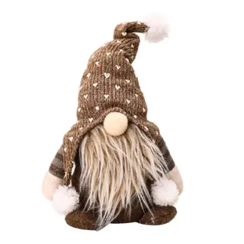 

Santa Claus Dwarf Plush Doll Knitting Sitting Forest Man Dolls Pendant Christmas Ornament Faceless Dolls