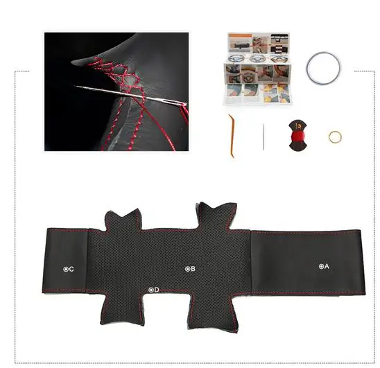 Черный кожаный DIY чехол рулевого колеса автомобиля для Volkswagen VW Passat B5 1996-2005 Golf 4 1998-2004 Seat Alhambra