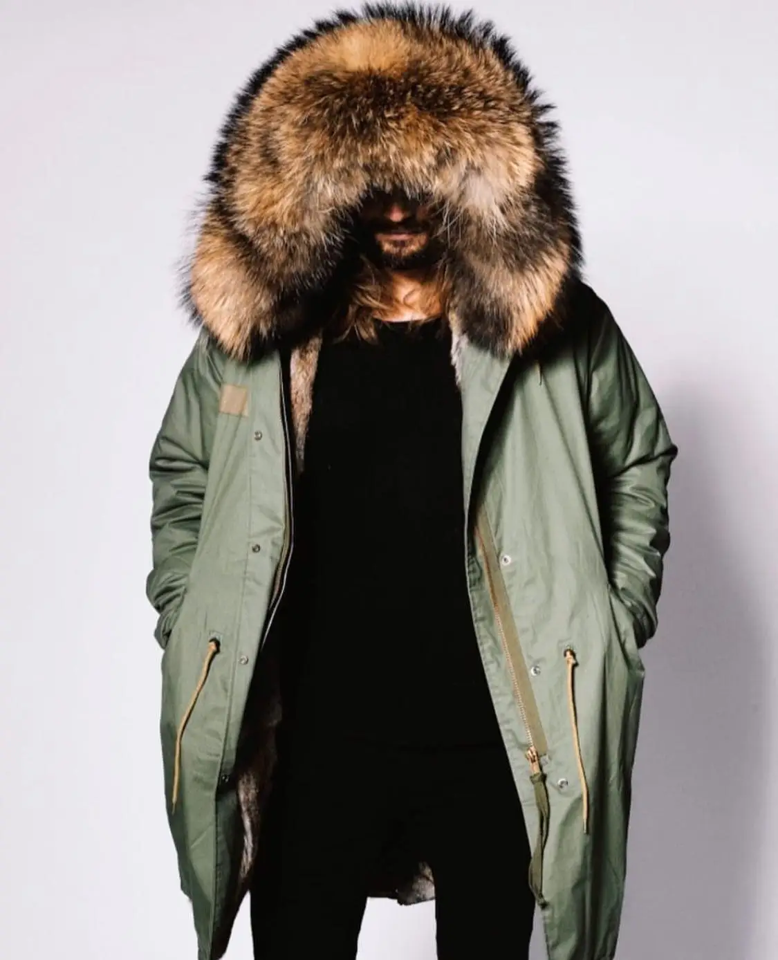 OFTBUY 2022 Men Long Parkas Waterproof Winter Jacket Natural Big