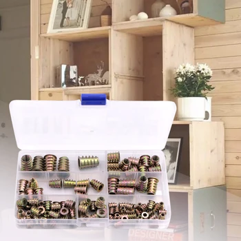 

100pcs Hexagon Socket Driver Thread Insert Nut Furniture Hardware Accessories Furniture Screw-In Nut Multi-Specification Set