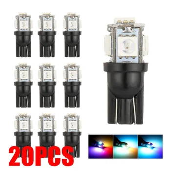 

20PCS RGB T10 Strobe 5SMD W16W LED Strobe Light Bulb Super Bright Brake Lights Auto Backup Reverse Lamp Dome Light Car Tail Bulb
