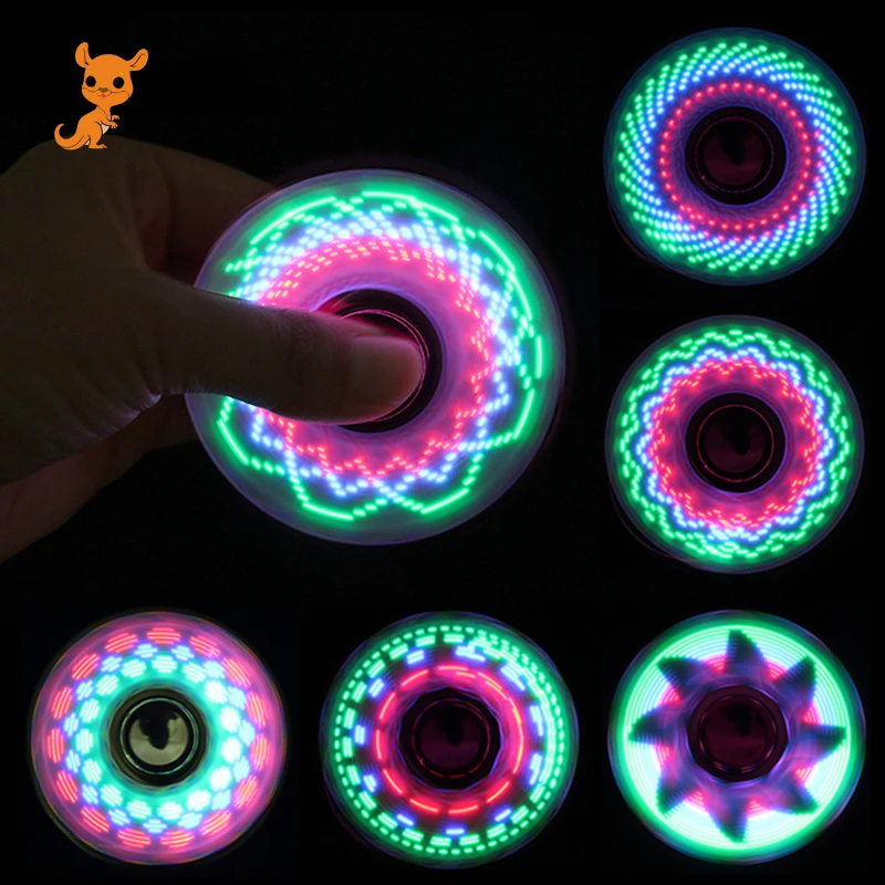 

6colors Creative LED Light Luminous Fidget Spinner Changes Hand Spinner Golw in the Dark Stress Relief Toys For Kids
