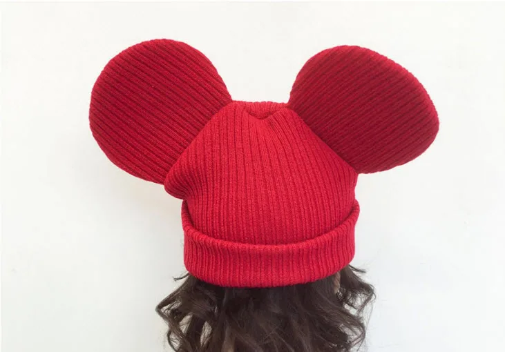 

Fashionable winter hat for children Big ear warm hat Soft cartoon Knitted hat