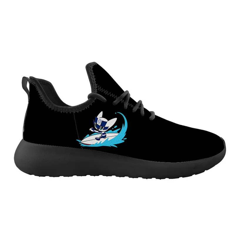 

2020 Tokyo Olympics Print Designer Black Sneakers Summer Men Custom Flats Mesh Shoes Causal Large Size Knitting Walking Shoes