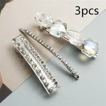 

3PCS White Crystal Rhinestones Hairpins Hair Clips Women Styling Tool Hairgrip Diamond Hair Accessories Korea Chic Hairclip
